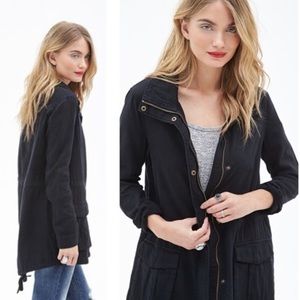 forever 21 black parka jacket